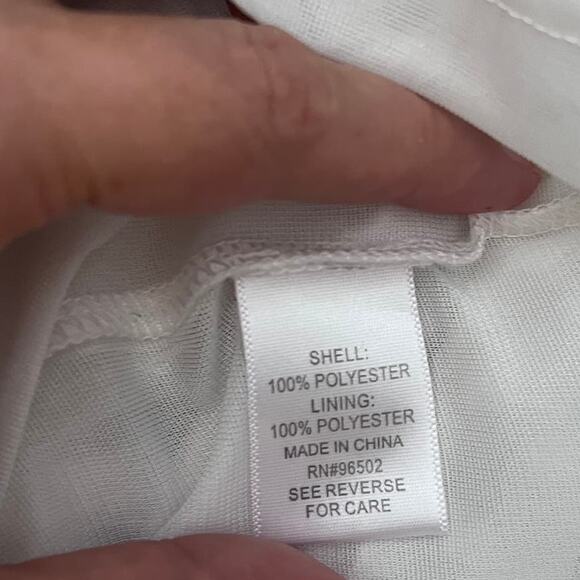 KRAZY KAT Popover Womens Blouse 2XL White 3D Polka Dot Ruffle Cottage Core Fairy - Picture 10 of 12